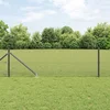 vidaXL varjena žična ograja s 13 konicami siva 0,5x100 m jeklo