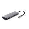Postaja za priklop TRUST Dalyx, 8 v 1, USB-C na 2x USB 3.1, 2x USB-C, HDMI, LAN, čitalec kartic