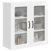 Vidaxl Stenski stekleni omarica LUCCA Bela visok sijaj 80 x 31 x 80 cm