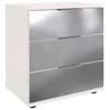 MID.YOU NOČNA OMARICA, prozorno, bela, barve aluminija