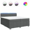 Vidaxl Box spring postelja z vzmetnico temno siva 200x200 cm blago