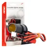 Adapter vtičnice za cigaretni vžigalnik z izhodom krokodilske sponke 12v 24v 100cm amio-03804