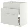METOD / MAXIMERA Pod.element sudop. i 3front/2fioke, bela/Aspudden svetlosiva, 80x60 cm