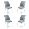 HANAH HOME Set 4 stolice Flex Grey White