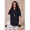 Kesi Włoski Oversized blouse with pendant navy blue
