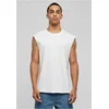 White sleeveless T-shirt with open brim