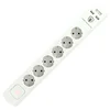 home Produžni kabel sa zaštitom, 6 utičnica, 1.5mm2, 1,4 met, USB - NVT 06K USB/WH