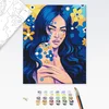 Poslikava po številkah skrivna indigo ženska - 40x50