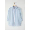 Trendyol Light Blue Regular Fit Epaulette Wrinkled Effect Linen Look Shirt