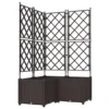 vidaXL vidaXL Vrtni koritnik s oporo 3 kosi Rjava 80x80x143 cm, (22010777)