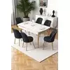 HANAH HOME Rasklopivi trpezarijski sto i stolice (7 delova) Nira White Gold Anthracite