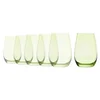 Set of 6 water glasses, made of glass, 465ml, Elements, Green - Stol