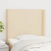 Vidaxl vidaXL Vzglavje postelje s krilci, kremne barve, 83x16x118/128 cm, blago