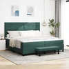 vidaXL vidaXL Postelja z vzmetnico Temno zelena 200 x 200 cm Žamet, (5000142040)