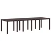 Vidaxl Vrtna miza Rjava 300 x 100 x 73 cm poli ratan