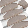 Prostirke za stepenice 15 kom 65x24x4 cm svijetlosmeđe poluokrugle velike
