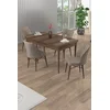 HANAH HOME Rasklopivi trpezarijski sto i stolice (5 delova) Uzi Baroque Cappuccino