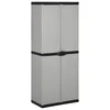 Vidaxl Vrtna omara s 3 policami siva in črna 68x40x168 cm