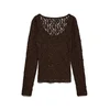VERO MODA Majica VMFlora temno rjava