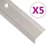 Rubnjaci za stepenice L-oblika 5 kom aluminijski 100 cm bež