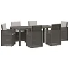 Vrtni set za objed s jastukom 7 pcs Svjetlosiva PP
