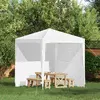 Zid šatora za zabavu 2 pcs Bijela 200 x 195 cm PE i čelik