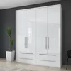JELA PLAKAR P44A/PN - kolekcija Piano - Kristalno bela/Kristalno Bela HG Lak - 187x226x60 cm