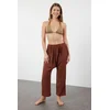 Trendyol Brown Woven Muslin Trousers