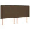 Vidaxl Vzglavje z ušesi temno rjavo 183x16x118/128 cm blago