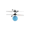 Helikopterska krogla leteča plast 13x11cm reagira na gibanje roke z USB kablom modra