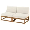 NÄMMARÖ Modularna sofa dvosed, napolju svetlosmeđe bajcovano/Frösön/Duvholmen bež, 162 cm