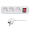 Solight podaljšek 3 m, 3 vtičnice, stikalo, 16A/3680W, PVC, bela