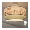 Brilagi-LED Dečiji plafonski luster BOBO 1xE27/10W/230V prečnik 40 cm bela/zelena/sa životinjskim motivom