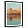 Plakat s paspartujem očarljiv New York v vodnem odsevu - 60x90 silver