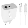 Brzi kućni punjač 30W Pd+USB +USB Type-C/ bela