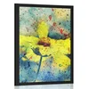 Plakat rumeni cvet z vintage pridihom - 30x45 silver