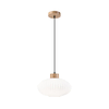 Viseći luster na sajli HARMONY 1xE27/15W/230V, prečnik 30 cm, bela/hrast