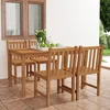 Vrtni blagovaonski set od 5 dijelova 140 x 80 cm masivno tikovino drvo