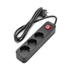 Aigostar - Produžni kabl sa prekidačem, 3 utičnice, Tip F, 1,5m, SCHUKO, crna