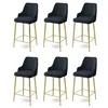 Hanah Home Set barskih stolica Enox, 6 komada, Antracit-zlatni