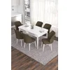 Hanah Home Set Trpezarijski sto i 6 stolica Eva, Braon-beli