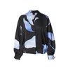 Lindex Bluza Lili modra / svetlo modra / črna