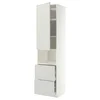 METOD / MAXIMERA Vis.elem.mikrotal. s vratima/2fioke, bela/Aspudden svetlosiva, 60x60x240 cm