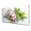 tulup.si Slika na akrilnem steklu Česen zelišča kuhinja 140x70 cm 4 obešalnika