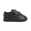 Vans unisex za otroke. VN0009RCHF91 Old Skool V usnjene športne copate črne barve (26.5), Črna, Ravna stran, Semiš, Velc