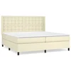 Vidaxl Box spring postelja z vzmetnico krem 200x200 cm umetno usnje