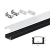 Set aluminijumski profil za LED trake 2m 17.5x7 mm crni