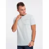 OMBRE Moška bombažna majica z žepom V10 OM-TSPT-0154 svetlo siva MDN124347 XXL