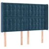 Vidaxl Vzglavje z ušesi temno modro 147x16x118/128 cm žamet