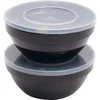 APS Casual set melaminskih skledic s pokrovom 500 ml, črn